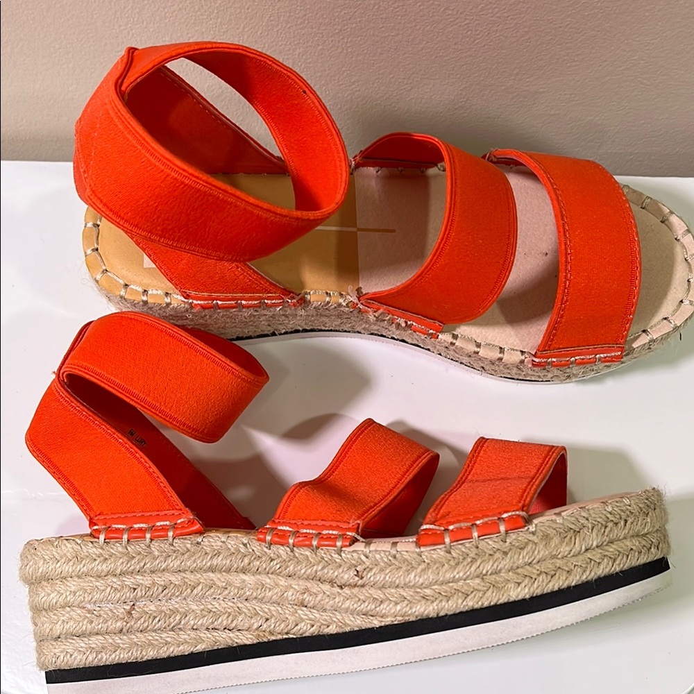 Dolce Vita Orange Espadrille Platform Sandals very cute - Picture 1 of 5